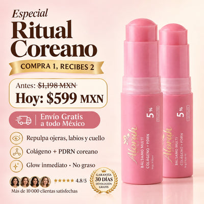 Stick Coreano Colágeno + PDRN Alorah Beauty - Ritual coreano, compra 1 recibes 2