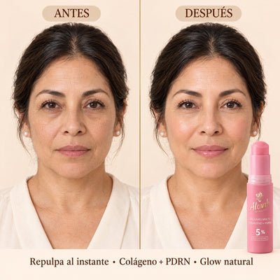Antes y después: repulpa al instante, colágeno + PDRN, glow natural