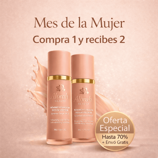 Base 4 en 1 con Antiedad y SPF 50 | Se adapta automáticamente a tu tono. Hidrata, protege y embellece - Alorah Beauty
